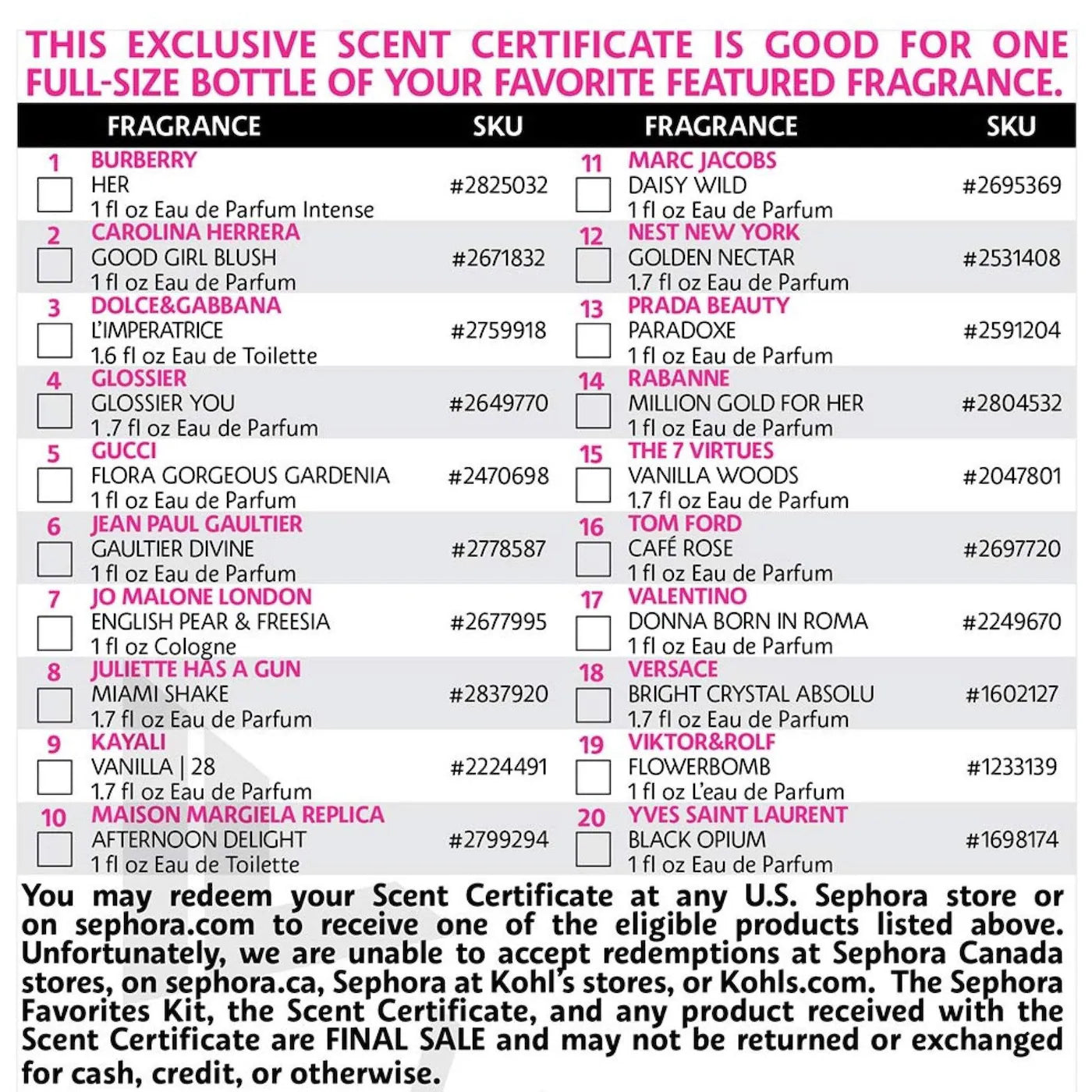 PRE ORDER-Holiday Perfume Sampler Set w/ Redeemable Voucher