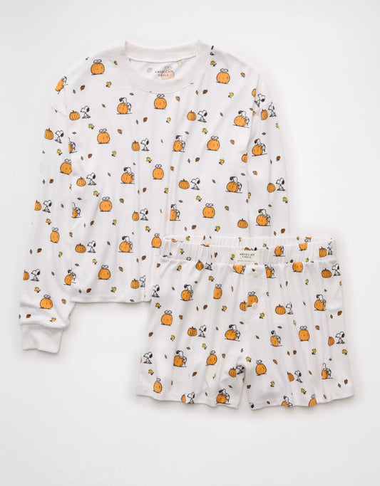 PRE ORDER-AE Luxe Plush Snoopy Halloween PJ Set