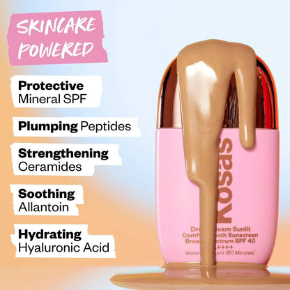 PRE ORDER-DreamBeam Silicone-Free Mineral Sunscreen SPF 40 with Ceramides and Peptides