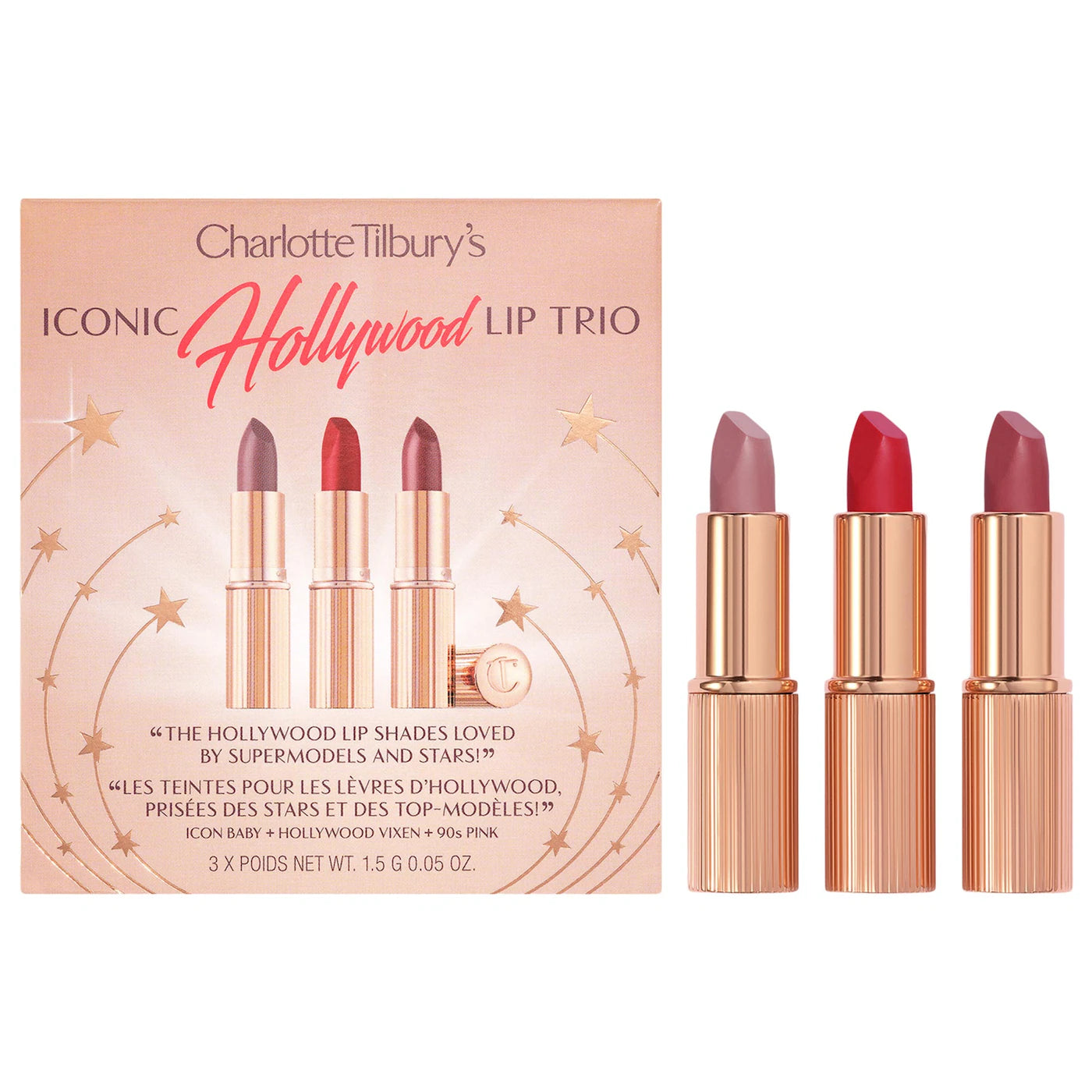 PRE ORDER-Mini juego de trío de labiales icónicos de Hollywood